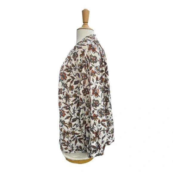 Faherty Portia Linen Blend Blouse Size XL Relaxed Fit Elevated Casual Style - Picture 4 of 11